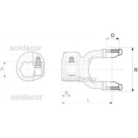 Horquilla externa con pulsador mod. 1